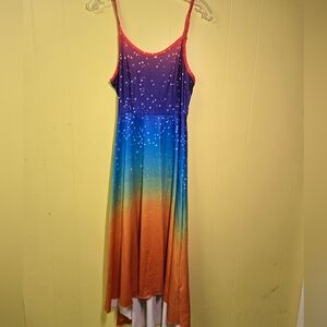 Gradient Maxi Dress with Starry Design